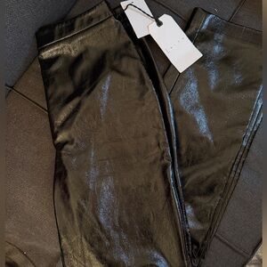Nordstrom Shiny Black faux leather Pants “Leith”